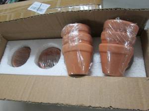 lot 148 image: 2- 12 pks Mini Terra Cota Planters ...