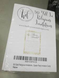 lot 177 image: 5- 50 pks Religious Invitations...