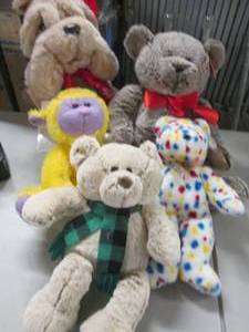 lot 242 image: 5 Assorted Plush Animals...