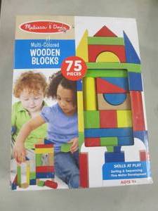 lot 286 image: Melissa & Doug Wooden Blocks...