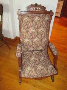lot 3 image: Low seated antique rocking chair...
