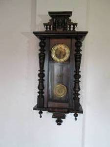 lot 5 image: Very ornate wood clock...