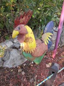 lot 97 image: Metal rooster 38 tall...