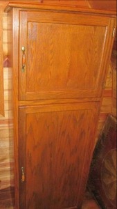 lot 107 image: Cabinet with dinnerware, 60 tall, ...