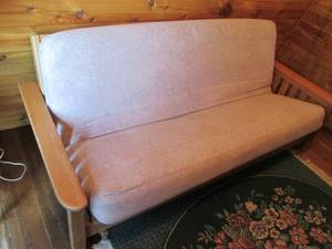 lot 112 image: Wood framed futon...