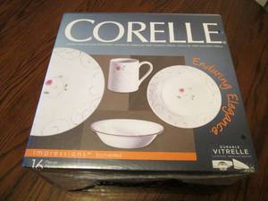 lot 137 image: New Corelle dish set...