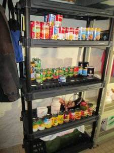 lot 149 image: Black plastic shelf only - Contents...