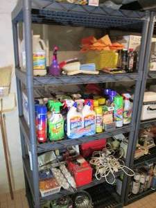 lot 154 image: Black plastic shelf only - Contents...