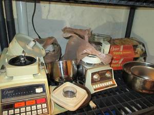 lot 166 image: Food processor with pasta attachment, bowls, many other attachments and a separate blender