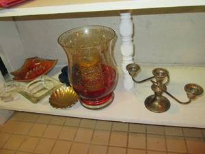 lot 172 image: Ashtrays and candleholders...