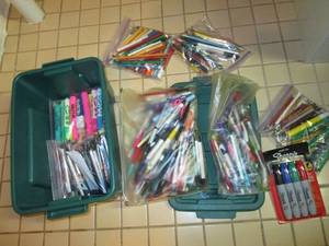 lot 174 image: Huge lot of pens and markers...