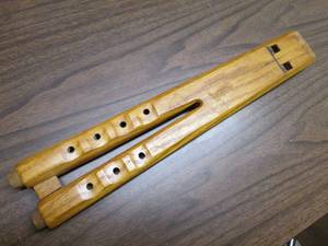 lot 179 image: Wood hand carved flute...