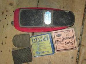 lot 220 image: Guitar pedal and strings...