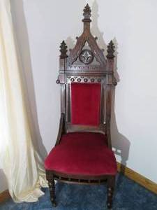 lot 248 image: Antique Priests Chair, back is 6...