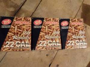 lot 260 image: 3  Boxes Federal 22 CAL Cartridges ...