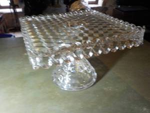 lot 356 image: Square Crystal Cake Plate...