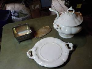 lot 359 image: Soup Tureen , Silver Plated Plates,...