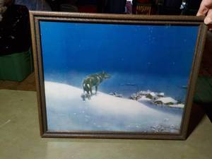 lot 391 image: Lone Wolf Print Framed...