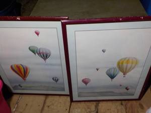 lot 396 image: Set of 2 Framed Hot Air Balloons Pr...