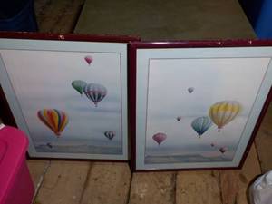 lot 397 image: Set of 2 Framed Hot Air Balloons Pr...