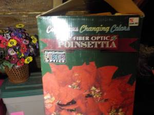 lot 438 image: FiberOptic Poinsetta and 2 Lighted ...