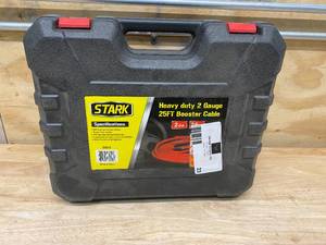 lot 23 image: STARK Heavy-Duty 25 ft. 2-Gauge 600 Amp Battery Booster Jumper Cables