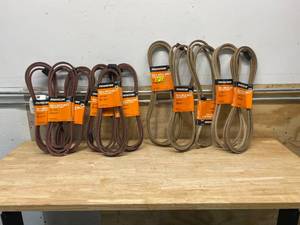 lot 33 image: POWERCARE Lot of 11 Deck Belts.  5-  MTDCub Cadet LTX1050 Tractor Deck Belts and 6-  Cub Cadet RZT 50 in. Zero-Turn Deck Belts
