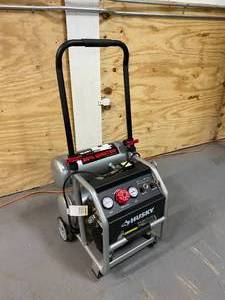 lot 46 image: HUSKY 4.5 Gal. Portable Electric-Powered Silent Air Compressor