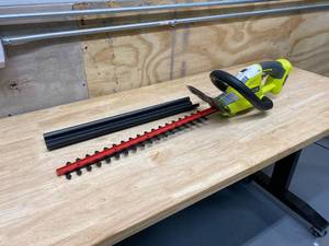 lot 59 image: RYOBI ONE 18 in. 18-Volt Lithium-Ion Cordless Battery Hedge Trimmer (Tool Only)