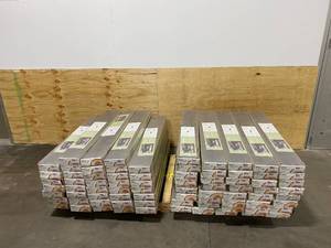 lot 64 image: PERGO Lot of 77 Cases of-  TimberCraft  WetProtect Waterproof West Lake Oak 7.48-in W x 54.33-in L Embossed Wood Plank Laminate Flooring.  1,303 total sq. ft.