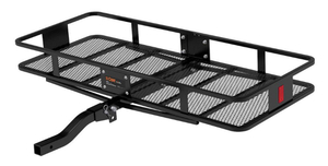 lot 73 image: CURT 60 x 24 Black Steel Basket Cargo Carrier (Folding 2 Shank, 500 lbs.)
