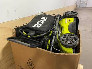 lot 93 image: RYOBI Lot of 5-  20 in. 40-Volt Brushless Lithium-Ion Cordless Battery Walk Behind Push Lawn Mowers