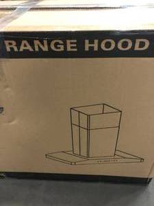 AKDY 36 in. 335 CFM Convertible Island Mount Kitchen Range Hood in Black Painted Stainless Steel with Touch Control Not used