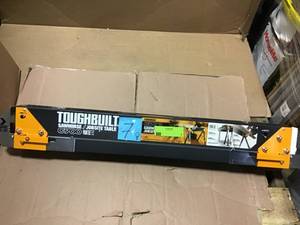 lot 7 image: Adjustable Height (25-32 in.) and Width (39.9-45.9 in.) Steel Sawhorse and Jobsite Table  1300 lb. Capacity by TOUGHBUILT  in good condition