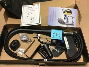 lot 15 image: Motion Activated Single-Handle Pull-Down Sprayer Kitchen Faucet in Oil Rubbed Bronze by FLOW  in good condition