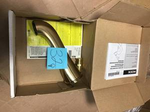 lot 32 image: Stryke Non-Diverter Tub Spout in Champagne Bronze by Delta  in good condition