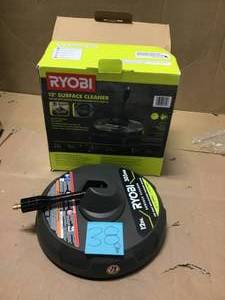 lot 38 image: 12 in. 2000 PSI 1.4 GPM Quick Connect Surface Cleaner for Electric Pressure Washers by RYOBI  in good condition