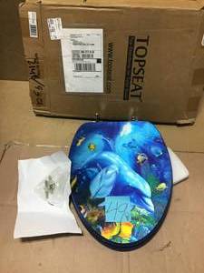 lot 49 image: 3D Ocean Series Dolphin Mother and Calf Round Toilet Seat  in good condition