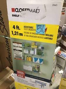 lot 51 image: ClosetMaid 2845 ShelfTrack 4ft. Pantry Organizer Kit, White  in good condition