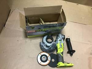 lot 58 image: 18-Volt ONE Cordless Brushless 4-12 in. Cut-Off ToolAngle Grinder (Tool Only) by RYOBI  in good condition