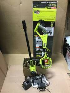 lot 59 image: ONE 9 in. 18-Volt Lithium-Ion Cordless Edger - 1.3 Ah Battery and Charger Included by RYOBI  in good condition