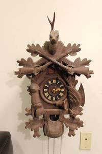 lot 24 image: Music Box Clock, German Black Forest