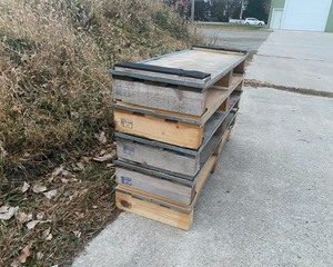 lot 119 image: Stack of Narrow Pallets