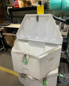 lot 137 image: White Poly Trailer Mount Toolbox