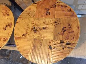 lot 17 image: Pair of Rustic Look Wooden Folding Tables