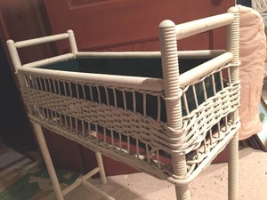 lot 91 image: Wicker Plant Stand With Metal Insert