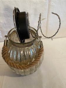 lot 112 image: Ribbed Glass Outdoor Lamp