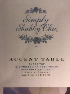lot 140 image: Simply Shabby Chic Brand Accent Table with a Glass Top