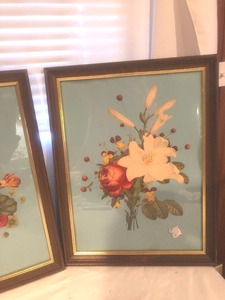lot 157 image: Set of Three Vintage  Bright Floral Pictures