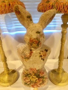 lot 160 image: Laura Ashley Lamps with Bunny Decor